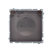  Kontakt Simon Gniazdo wtyczkowe pojedyncze w wersji IP44 z przesłonami torów prądowych -  klapka w kolorze transparentnym