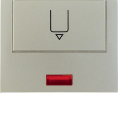 Łącznik na kartę hotelową-nasadka z nadrukiem i czerwoną soczewką; stal szlachetna, lakierowana; K.5