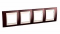 Unica Plus - ramka 4-krotna pozioma lazur karminowy