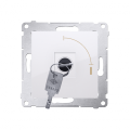 Łącznik na kluczyk chwilowy (przycisk) 2 pozycyjny „0-I” (moduł) 5A 250V, do lutowania, biały