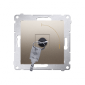 Łącznik na kluczyk chwilowy (przycisk) 2 pozycyjny „0-I” (moduł) 5A 250V, do lutowania, złoty mat, metalizowany