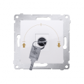 Łącznik na kluczyk żaluzjowy 3 pozycyjny "I-0-II" (moduł) 5A 230V, do lutowania, biały
