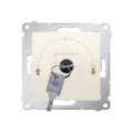 Łącznik na kluczyk żaluzjowy 3 pozycyjny "I-0-II" (moduł) 5A 230V, do lutowania, kremowy