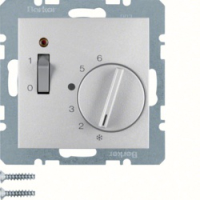 Regulator temperatury pomieszczenia z zestykiem zwiernym, elementem centralnym i łącznikiem B.1/B.3/B.7 Glas
