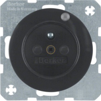 Gniazdo z uziemieniem i kontrolną diodą LED Berker R.1/R.3 połysk