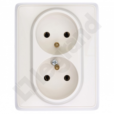 CARIVA gniazdo wtyczkowe podwójna 2x2P+Z 16A-250V~