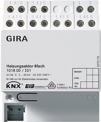 Wyrobnik grzewczy 6-kanałowy 0,05 A Urz. moduł. KNX