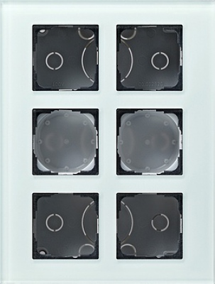 Obudowa sześciokrotna Mod.panel.st. Szkło seledynowe