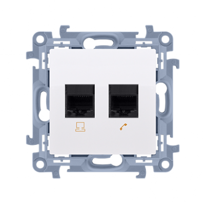 Gniazdo komputerowe RJ45 kategoria 5e + telefoniczne RJ11