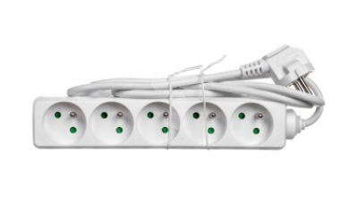 Przedłużacz 5 gniazdowy z/u biały 3x1mm2 Max 3500W 16A 230V 1,5m VELSTRO VS-01-009