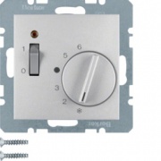 Regulator temperatury pomieszczenia 24V z zestykiem zwiernym, elementem centralnym i łącznikiem; B.1/B.3/B.7 Glas