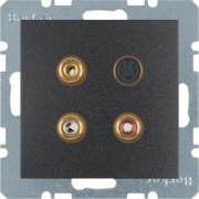 Gniazdo 3 x Cinch / S-Video mat; B.1/B.3/B.7 Glas