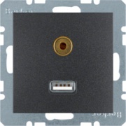  Berker Gniazdo USB / 3,5 mm Audio mat