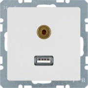  Berker Gniazdo USB / 3,5 mm Audio aksamit