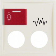 Element centralny z czerwonym przyciskiem przywoławczym i 2 otworami połysk; S.1