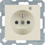  Berker Gniazdo z uziemieniem i LED kontrolną z podwyższoną ochroną styków połysk