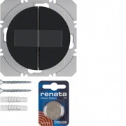 KNX RF przycisk radiowy 2-krotny płaski z bat słoneczną połysk; R.1/R.3