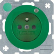  Berker Gniazdo z uziemieniem i kontrolną diodą LED Berker R.1/R.3 połysk
