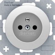  Berker Gniazdo z uziemieniem Berker R.1/R.3 biały, połysk 