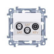 Gniazdo antenowe SAT-SAT-RTV satelitarne podwójne tłum.:1dB