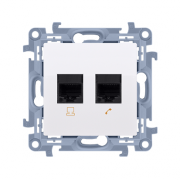 Gniazdo komputerowe RJ45 kategoria 5e + telefoniczne RJ11