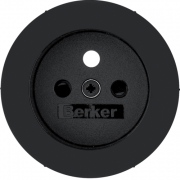  Berker  R.classic Płytka czołowa do gniazda z uziemieniem, czarny, połysk 