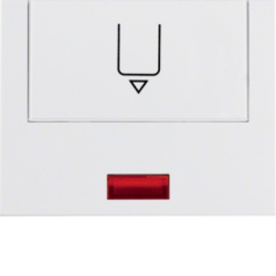 Łącznik na kartę hotelową-nasadka z nadrukiem i czerwoną soczewką; śnieżnobiały; K.1