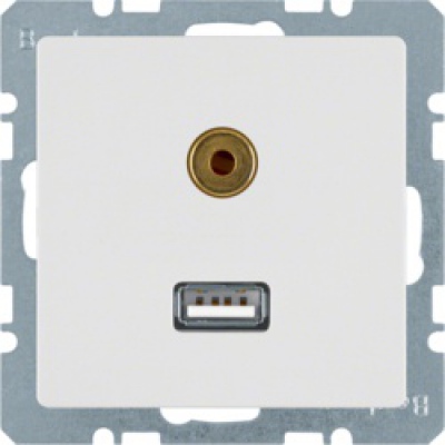 Gniazdo USB / 3,5 mm Audio ; śnieżnobiały, aksamit; Q.1