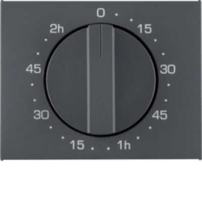 Element centralny z pokrętłem regulacyjnym do mechanicznego zegara; antracyt mat, lakierowany; K.1