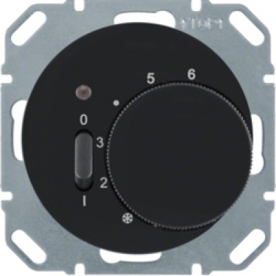 Regulator temperatury pomieszczenia ze stykiem zwiernym R.1/R.3 czarny, połysk