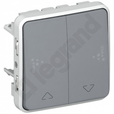 Plexo55 Łącznik sterowania roletami (blokADA MECHANICZNA) SZARY 10A-250V~