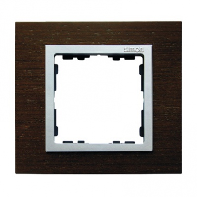 Ramka 1x wenge / ramka pośrednia aluminium mat