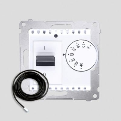 Regulator temperatury z czujnikiem zewnętrznym (moduł) 16(2) A, 230V~. W komplecie czujnik zewnętrzny (sonda). Montaż na wkręty; biały