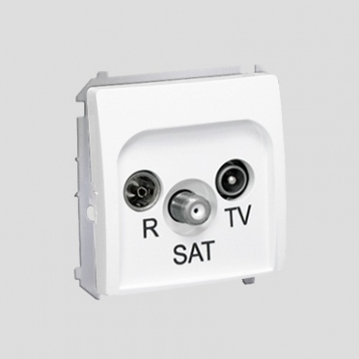 Gniazdo antenowe R-TV-SAT końcowe (moduł); białe   *Może być użyte jako gniazdo zakończeniowe do gniazd przelotowych R-TV-SAT