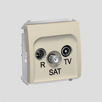 Gniazdo antenowe R-TV-SAT końcowe (moduł); beż   *Może być użyte jako gniazdo zakończeniowe do gniazd przelotowych R-TV-SAT