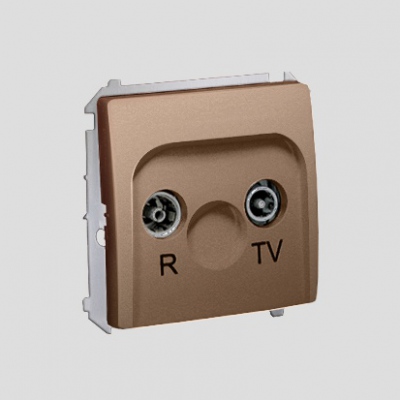 Gniazdo antenowe R-TV końcowe, separowane (moduł); satyna (met.)