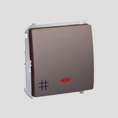 Łącznik krzyżowy z podświetleniem (moduł), 10AX, 250V~, zaciski śrubowe; inox (met.)