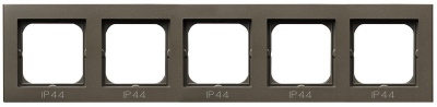 Ramka pięciokrotna do łączników IP-44 (czekoladowy metal)