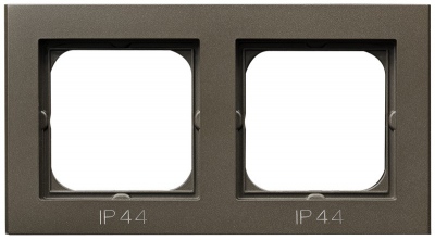 Ramka podwójna do łączników IP-44 (czekoladowy metal)