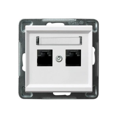 Gniazdo komputerowe, podwójne, kat. 6, mmC (biały)