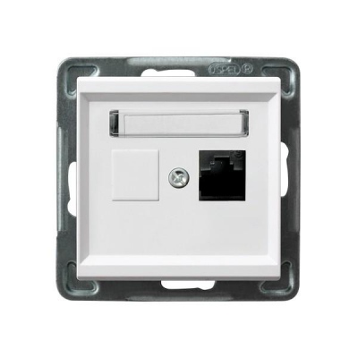 Gniazdo komputerowe, pojedyncze, kat. 6, mmC (biały)