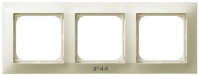 Ramka potrójna do łączników IP-44 (ecru)