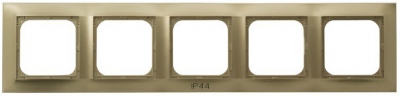 Ramka pięciokrotna do łączników IP-44 (złoty metalik)