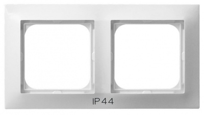 Ramka podwójna do łączników IP-44 (biały)