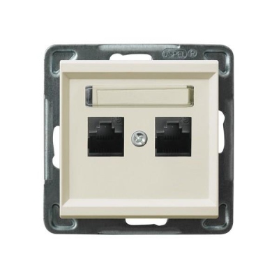 Gniazdo komputerowe, podwójne, kat. 6, mmC (ecru)