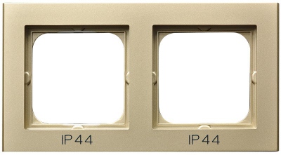 Ramka podwójna do łączników IP-44 (szampański złoty)