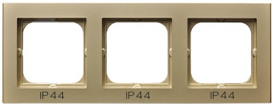 Ramka potrójna do łączników IP-44 (szampański złoty)