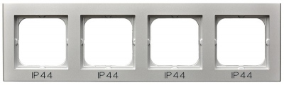 Ramka poczwórna do łączników IP-44 (srebro mat)