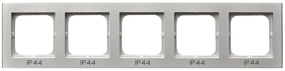 Ramka pięciokrotna do łączników IP-44 (srebro mat)