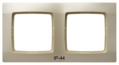 Ramka podwójna do łączników IP44 (ecru perłowy)